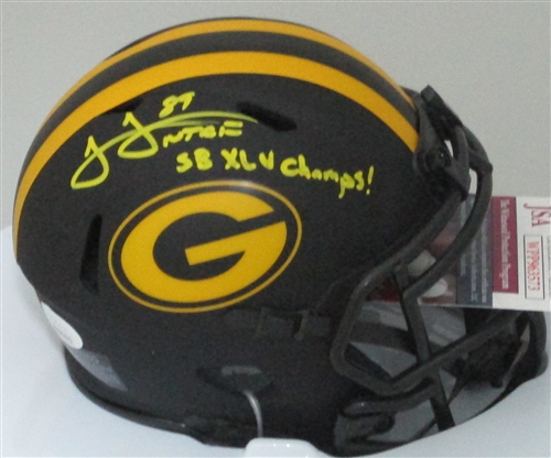 JAMES JONES SIGNED PACKERS ECLIPSE MINI HELMET W/ XLV CHAMPS - JSA