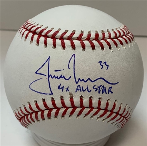 JUSTIN MORNEAU SIGNED OFFICIAL MLB BASEBALL W/ 4 X ALL STAR