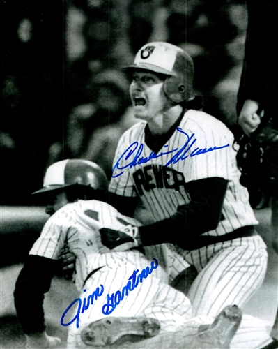 JIM GANTNER & CHARLIE MOORE DUAL SIGNED 8X10 BREWERS PHOTO