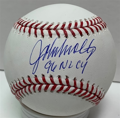 JOHN SMOLTZ SIGNED OFFICIAL MLB BASEBALL W/ 96 NL CY - BRAVES - JSA