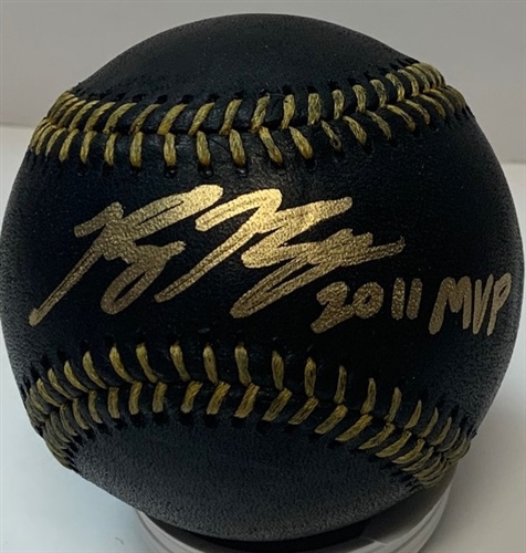 RYAN BRAUN SIGNED OFFICIAL MLB BLACK BASEBALL W/ 2011 MVP - JSA