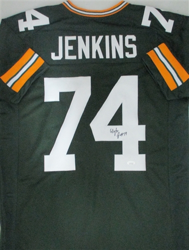 ELGTON JENKINS SIGNED PACKERS CUSTOM REPLICA GREEN JERSEY - JSA