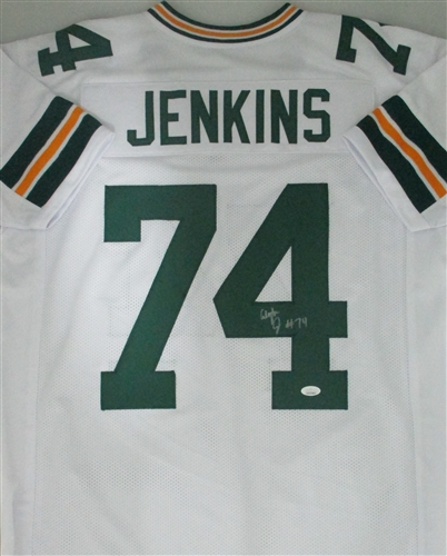 ELGTON JENKINS SIGNED PACKERS CUSTOM REPLICA WHITE JERSEY - JSA