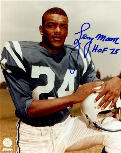 LENNY MOORE SIGNED 8X10 INDY COLTS PHOTO #1