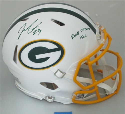 JAIRE ALEXANDER SIGNED FULL SIZE AUTHENTIC FLAT WHITE SPEED HELMET W/ SCRIPT - JSA