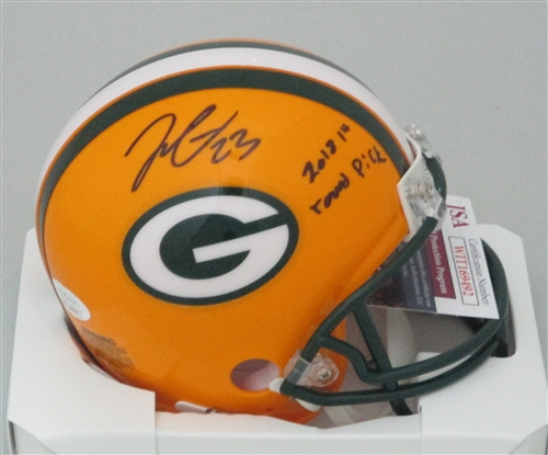 JAIRE ALEXANDER SIGNED RIDDELL PACKERS MINI HELMET W/ SCRIPT - JSA