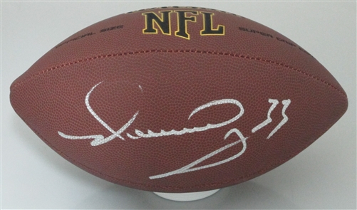 MERRILL HOGE SIGNED WILSON REPLICA BROWN FOOTBALL - STEELERS - JSA