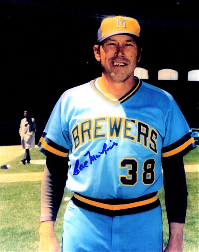 CAL McLISH SIGNED 8X10 BREWERS PHOTO #1