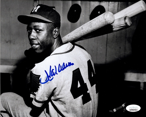 HENRY HANK AARON SIGNED 8X10 MILW. BRAVES PHOTO #15 - JSA