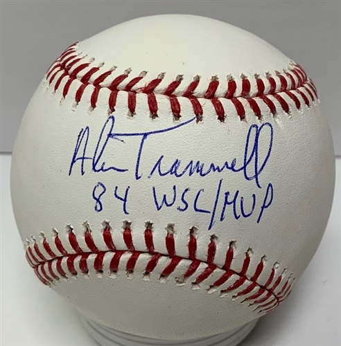 ALAN TRAMMELL SIGNED OFFICIAL MLB BASEBALL W/ '84 WSC/MVP - JSA