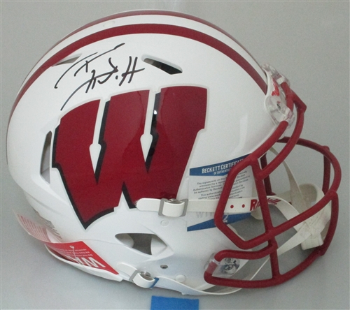 TJ WATT SIGNED FULL SIZE AUTHENTIC WI BADGERS SPEED HELMET - BCA