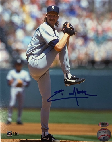 RANDY JOHNSON SIGNED 8X10 MARINERS PHOTO #1