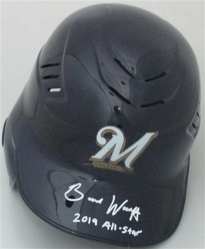 BRANDON WOODRUFF SIGNED FULL SIZE RAWLINGS BREWERS HELMET W/ ALL STAR - JSA