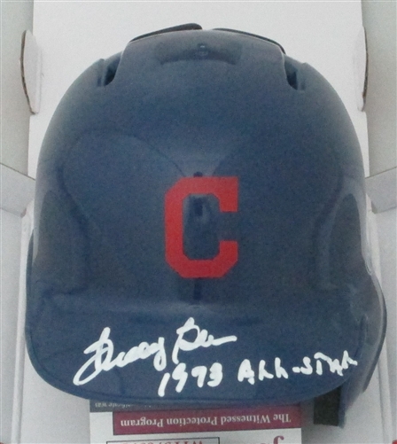 BUDDY BELL SIGNED RAWLINGS INDIANS MINI HELMET W/ SCRIPT - JSA