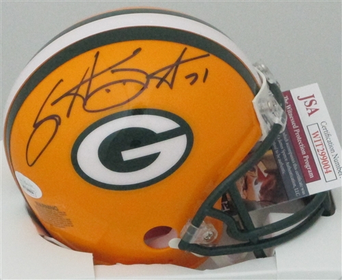 SANTANA DOTSON SIGNED PACKERS MINI HELMET - JSA