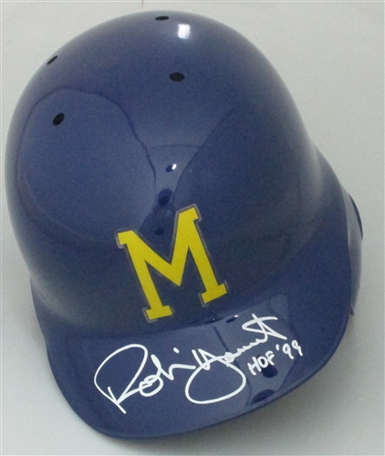 ROBIN YOUNT SIGNED "1975 STYLE" BREWERS FULL SIZE HELMET w/ HOF '99 - JSA