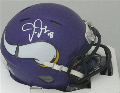 JUSTIN JEFFERSON SIGNED VIKINGS SPEED MINI HELMET - BAS