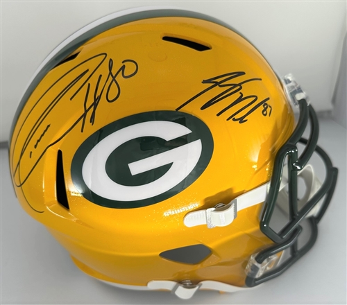 DONALD DRIVER & JORDY NELSON DUAL SIGNED FULL SIZE PACKERS REPLICA SPEED HELMET - JSA