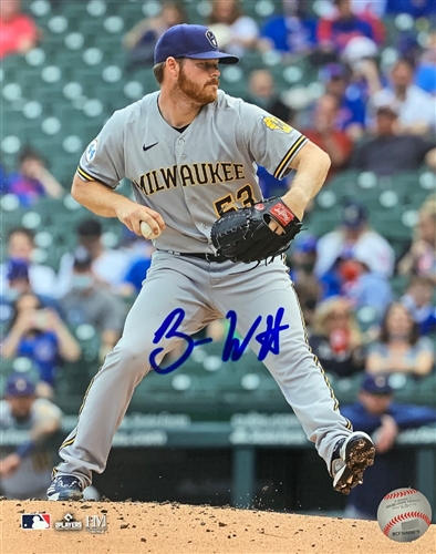 BRANDON WOODRUFF SIGNED 8X10 BREWERS PHOTO #5