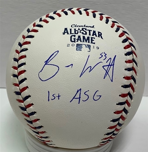 BRANDON WOODRUFF SIGNED OFFICIAL MLB 2019 ALL STAR LOGO BASEBALL W/ 1ST ASG - BREWERS - JSA