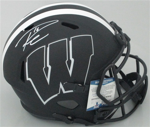 RUSSELL WILSON SIGNED FULL SIZE WI BADGERS ECLIPSE SPEED REPLICA HELMET - BCA