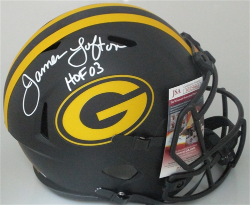 JAMES LOFTON SIGNED FULL SIZE PACKERS REPLICA ECLIPSE SPEED HELMET W/ HOF 03 - JSA