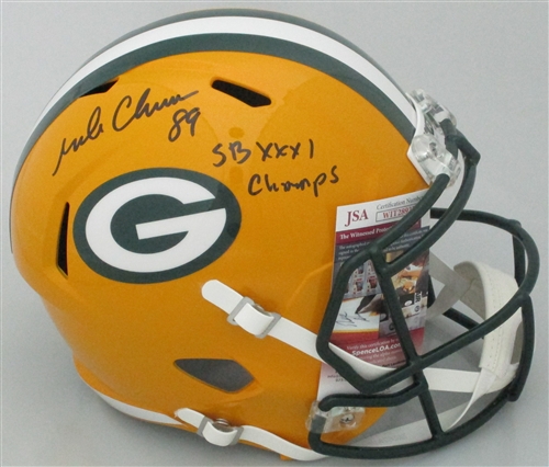 MARK CHMURA SIGNED FULL SIZE PACKERS REPLICA SPEED HELMET W/ SB XXXI - JSA