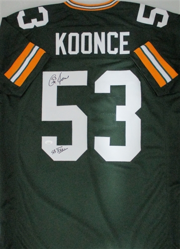 GEORGE KOONCE SIGNED CUSTOM REPLICA PACKERS GREEN JERSEY W/ SB CHAMPS - JSA