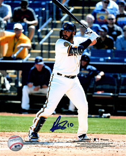 OMAR NARVAEZ SIGNED 8X10 BREWERS PHOTO #2