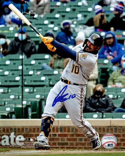 OMAR NARVAEZ SIGNED 8X10 BREWERS PHOTO #3