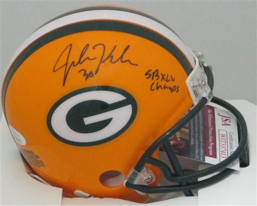 JOHN KUHN SIGNED PACKERS MINI HELMET W/ SB CHAMPS - JSA