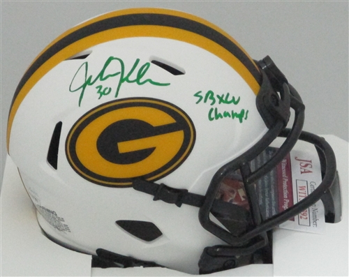 JOHN KUHN SIGNED PACKERS LUNAR SPEED MINI HELMET W/ SB CHAMPS - JSA