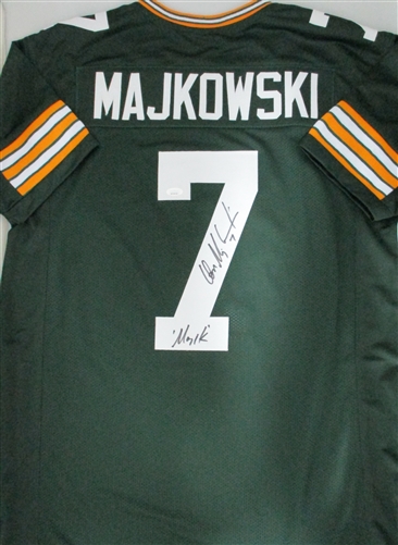 DON MAJKOWSKI SIGNED CUSTOM REPLICA PACKERS GREEN JERSEY W/ "MAJIK" - JSA