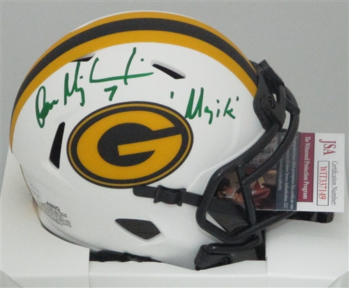 DON MAJKOWSKI SIGNED PACKERS LUNAR MINI HELMET W/ "MAJIK" - JSA