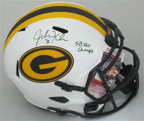 JOHN KUHN SIGNED FULL SIZE PACKERS LUNAR REPLICA SPEED HELMET W/ SB XLV - JSA