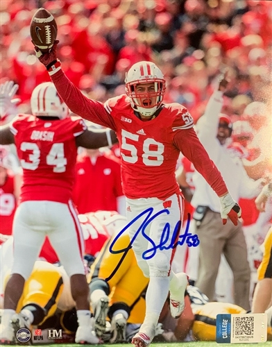 JOE SCHOBERT SIGNED WI BADGERS 8X10 PHOTO #3