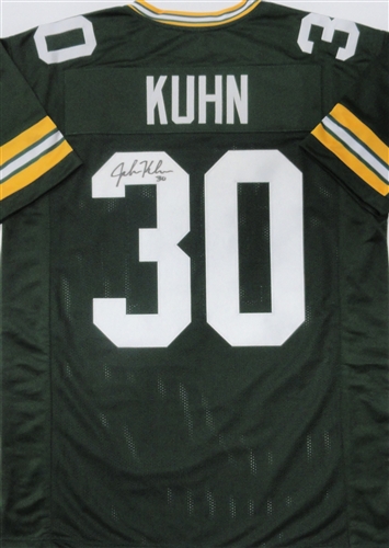 JOHN KUHN SIGNED CUSTOM REPLICA PACKERS GREEN JERSEY