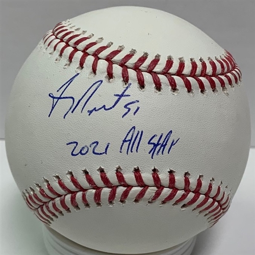 FREDDY PERALTA SIGNED OFFICIAL MLB BASEBALL W/ 2021 ALL STAR - BREWERS - JSA