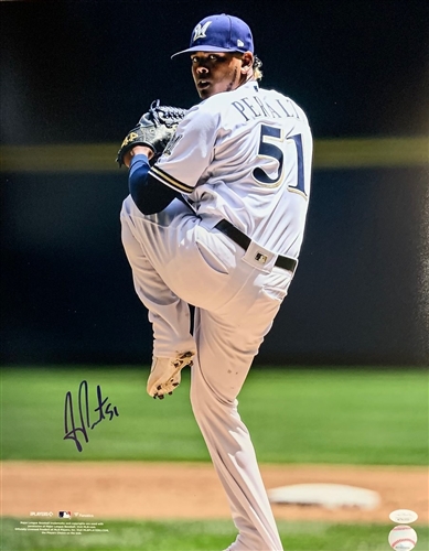 FREDDY PERALTA SIGNED 16X20 BREWERS PHOTO #2 - JSA