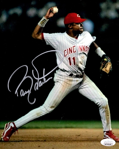 BARRY LARKIN SIGNED CIN. REDS 8X10 PHOTO #1 - JSA