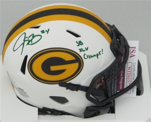 JARRETT BUSH SIGNED RIDDELL PACKERS LUNAR SPEED MINI HELMET W/ SCRIPT - BCA