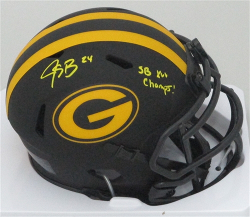 JARRETT BUSH SIGNED RIDDELL PACKERS ECLIPSE SPEED MINI HELMET W/ SCRIPT - BCA