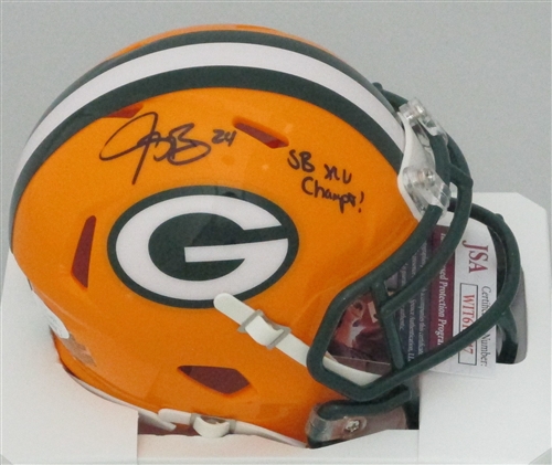 JARRETT BUSH SIGNED RIDDELL PACKERS SPEED MINI HELMET W/ SCRIPT - BCA