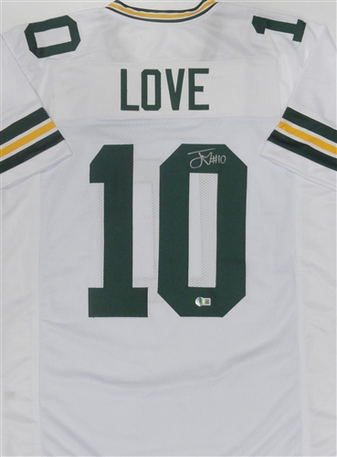 JORDAN LOVE SIGNED CUSTOM REPLICA PACKERS WHITE JERSEY - BAS