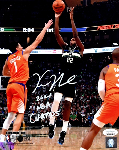 KHRIS MIDDLETON SIGNED 8X10 BUCKS PHOTO #4 W/ SCRIPT - JSA