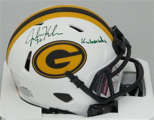 JOHN KUHN SIGNED PACKERS LUNAR SPEED MINI HELMET W/ KUUUHN - JSA