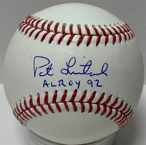 PAT LISTACH SIGNED OFFICIAL MLB BASEBALL W/ 1992 AL ROY - JSA