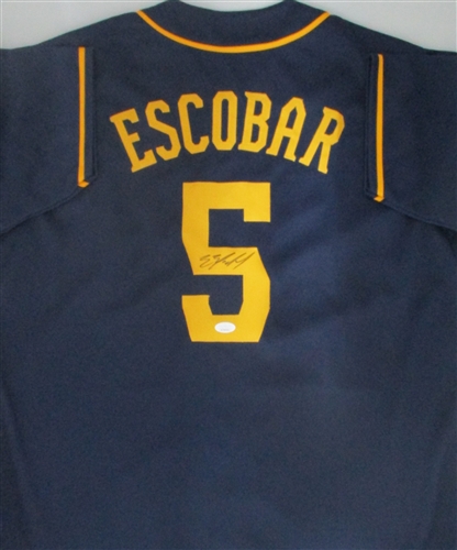 EDUARDO ESCOBAR SIGNED CUSTOM REPLICA BREWERS BLUE JERSEY - JSA