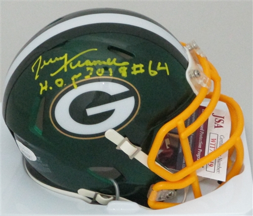 JERRY KRAMER SIGNED PACKERS FLASH MINI HELMET W/ HOF - JSA