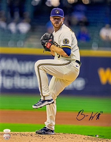 BRANDON WOODRUFF SIGNED BREWERS 16X20 PHOTO #9 - JSA